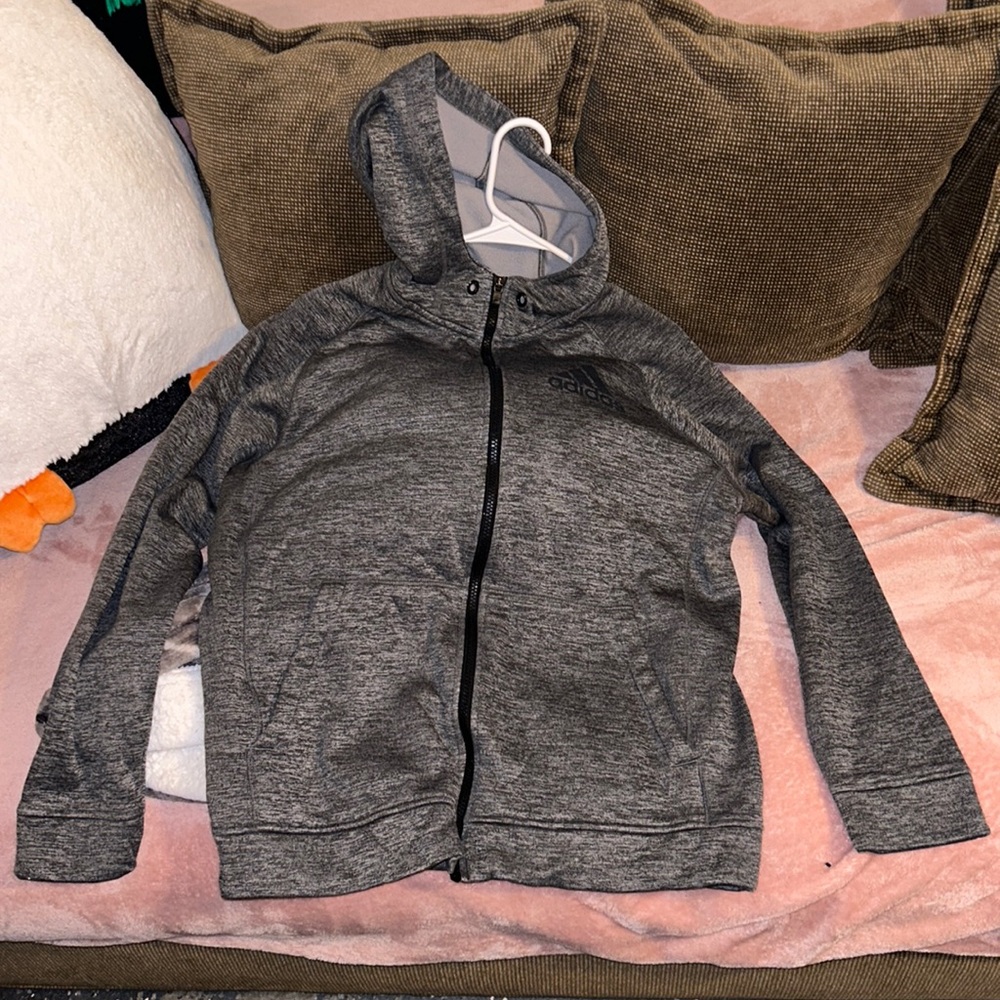 L adidas grey zip up